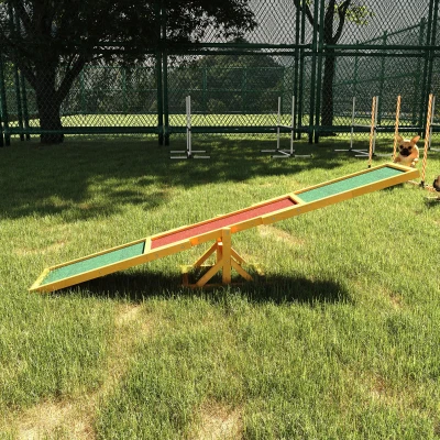 PawHut Hundewippe für Agility Training, rutschfest, bis 50 kg belastbar, 180 x 30 x 30 cm