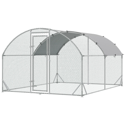 PawHut Gehege für Kleintiere, Outdoor-Freilaufgehege für Hühner, Kaninchen, Enten, stabile Konstruktion, Stahl und Oxford-Stoff