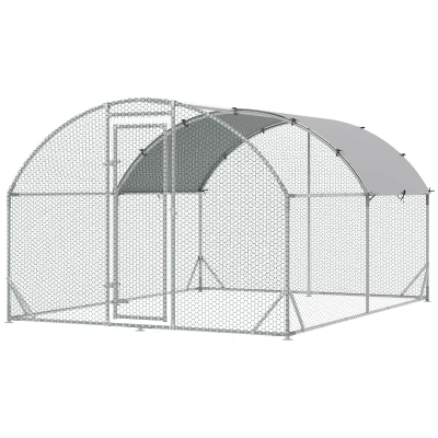 PawHut Gehege für Kleintiere, Outdoor-Freilaufgehege für Hühner, Kaninchen, Enten, stabile Konstruktion, Stahl und Oxford-Stoff