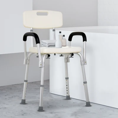 HOMCOM Sedia da doccia 47cm x 50cm x 87cm Bianco