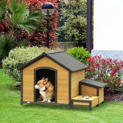 PawHut Cuccia per cani 130cm x 93cm x 92cm Color Legno