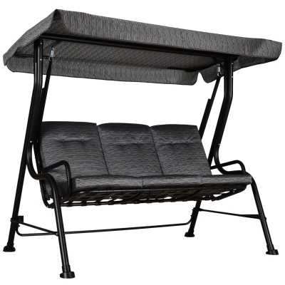 Outsunny Dondolo da giardino 200cm x 120cm x 170cm Nero