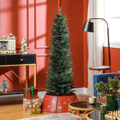 HOMCOM 5ft Artificial Pencil Christmas Tree Green