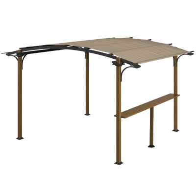 Outsunny Pergola Jardin Comptoir Toit Arche Alu/Acier 4x2,6m