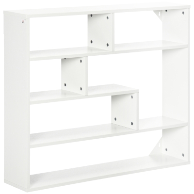 HOMCOM Estantería de Pared Balda Flotante con 7 Compartimientos Abiertos Estilo Moderno 94x19,5x80 cm Blanco