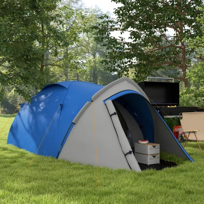 Outsunny Two-Man Dome Tent with Vestibule Blue/Grey