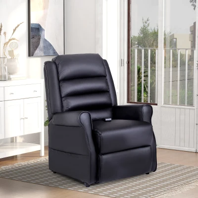 HOMCOM Massagesessel mit Aufstehhilfe, Relaxsessel mit Aufstehhilfe, inkl. Fernbedienung, Schwarz