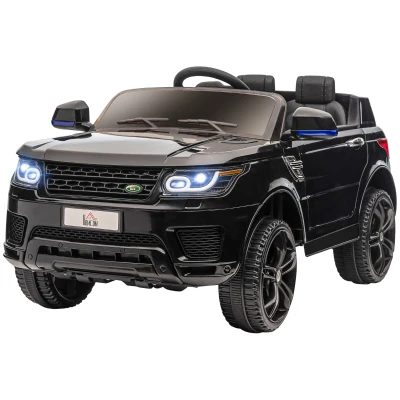 HOMCOM Coche Eléctrico SUV para 3-6 Años Coche de Batería 12V con 2 Motores Mando a Distancia 110x68x52 cm Negro(m-10)