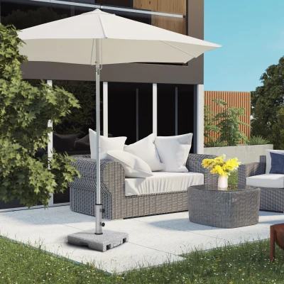 Outsunny Sonnenschirmständer aus Granit, 28 kg, Räder, für Schirmmasten 32/38/48mm, Grau