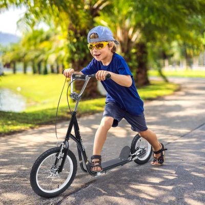HOMCOM Monopattino per Bambini con Manubrio Regolabile in Acciaio