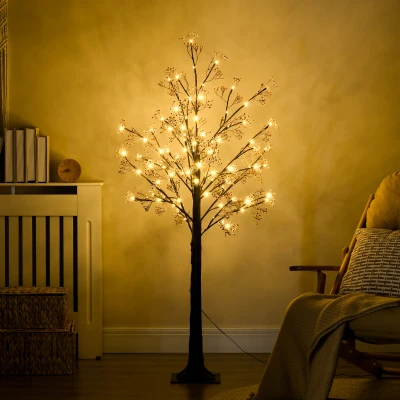 HOMCOM 5ft Artificial Gypsophila Tree with 96 LED Warm White