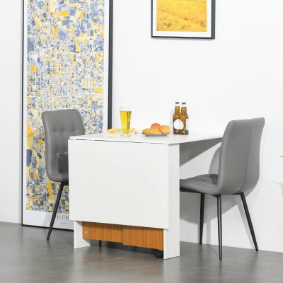 HOMCOM Tavolo pieghevole 120cm x 80cm x 73cm Bianco, legno naturale