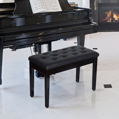 HOMCOM Panca Sgabello 76cm x 36cm x 50cm Nero
