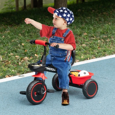 AIYAPLAY Tricycle Évolutif Enfant 2-5 Ans Rouge/Noir