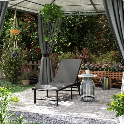 Sun Lounger 186 x 60 x 34 cm Grey