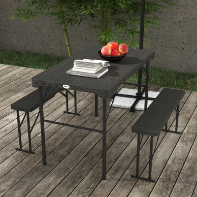 Garden Furniture Set 108L x 60W x 71H cm Dark Grey
