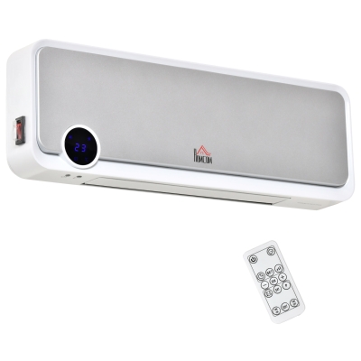 HOMCOM Riscaldatore Elettrico da Parete 3 Modalità Bianco Argento