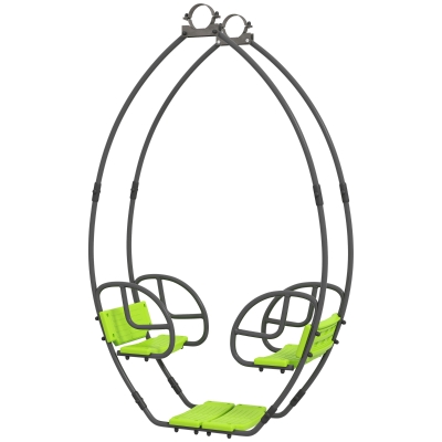 Outsunny Balançoire Enfants Métal 2 Places Vert 110.5cm