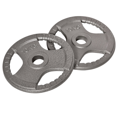 HOMCOM Set of 2 Cast Iron Olympic Weight Plates 10kg Each