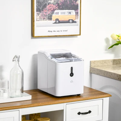 HOMCOM Ice Maker 1.5L Countertop Self-Cleaning White