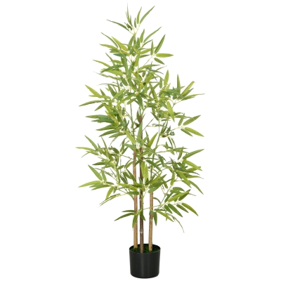 HOMCOM Bambou Artificiel 120cm avec Pot Décoration Intérieure