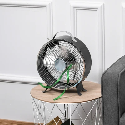 HOMCOM 10" 2-Speed Table Fan Portable Black