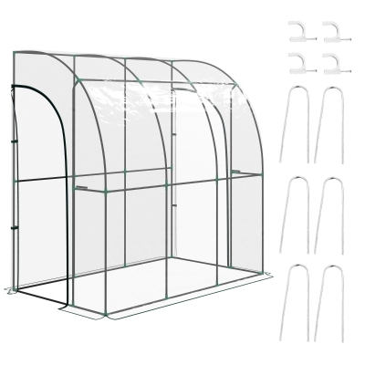 Outsunny Walk-In Greenhouse 214x118cm with Accessories