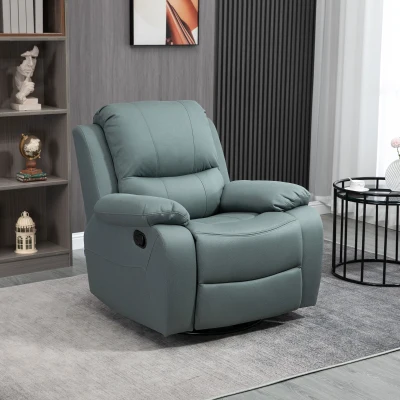 HOMCOM Relaxsessel mit Neigungsverstellung bis 135° 360 Grad drehbar 93 cm x 100 cm x 98 cm Stahlgestell Grün