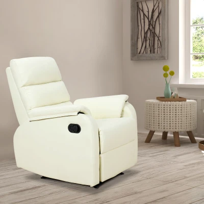 HOMCOM Poltrona reclinabile 75cm x 92cm x 99cm Crema