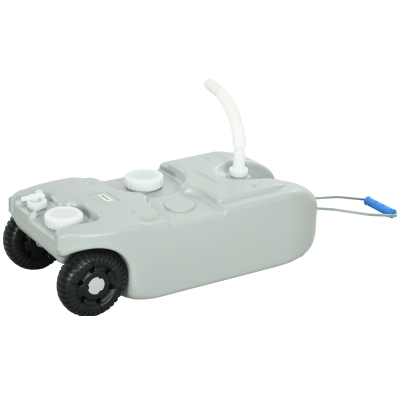 Outsunny Abwassertank, 40L, rollbar, mit Schlauch, sprintzfrei, HDPE, 37x23x80cm, Grau