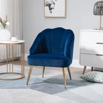 HOMCOM Poltroncina 63cm x 65cm x 84cm Blu