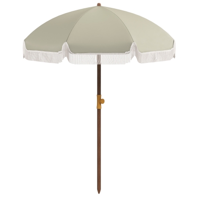 Outsunny Parasol Plage Vert UV40+ Ø213cm 8 Baleines