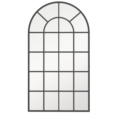 HOMCOM Espejo Decorativo de Pared Moderno Espejo de Pared 65x110 cm Marco de Metal para Salón Entrada Pasillo Negro
