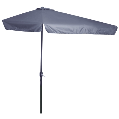 Outsunny Demi Parasol Balcon Métal Polyester Gris 2,3x1,3m