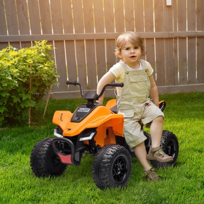 HOMCOM Quad per Bambini 3-8 Anni Velocità max 6km/h Nero Arancio