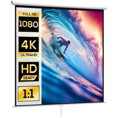 HOMCOM Schermo per Proiettore 120" Formato 1:1 e Angolo 160°