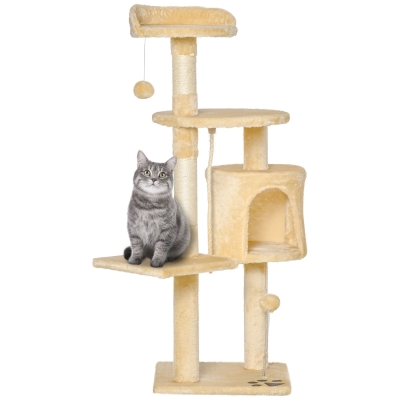 PawHut Albero tiragraffi 40cm x 40cm x 114cm Beige
