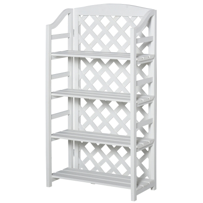 Outsunny Étagère Pliable Bois 4 Niveaux Jardin