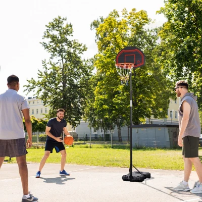 HOMCOM Portable Basketball Hoop Adjustable 210-260cm Black