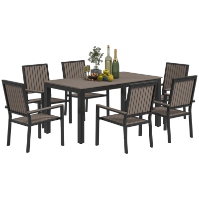 Garden Dining Set 85W x 160D x 75H cm Brown