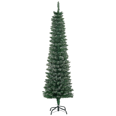 HOMCOM 5.5FT Artificial Christmas Pencil Tree Green