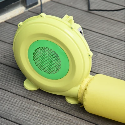 Outsunny Soplador Eléctrico de 450W para Castillo Hinchable Ventilador de Aire Industrial para Juguetes Inflables 35x26x33,5cm Amarillo y Verde