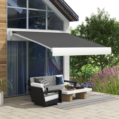 Outsunny Electric Cassette Awning 2.5x3m Remote Grey