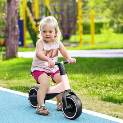 AIYAPLAY Bicicleta sin Pedales para Niños de +18 Meses Triciclo Infantil con Sillín Ajustable en 30-36,5 cm 66,5x34x46,5 cm Rosa