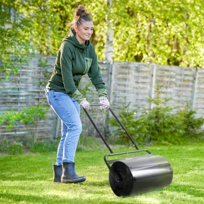 Outsunny Rullo da giardino 57cm x 32.5cm x 113cm Nero