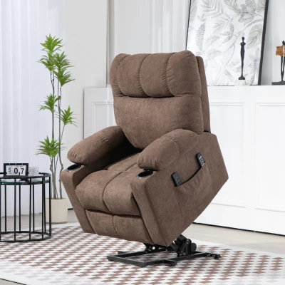 HOMCOM Relaxsessel mit Aufstehhilfe, elektrisch, 90x75x100cm, Braun