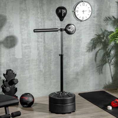 SPORTNOW Speed Bag with Stand & Reflex Bar - Black