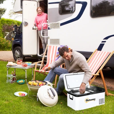 Outsunny 12V Portable Fridge Freezer 18L with LED Light