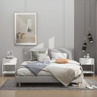 HOMCOM Comodino moderno 45cm x 40cm x 60cm White