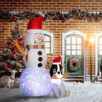 Inflatable Snowman 139W x 70D x 188Hcm White